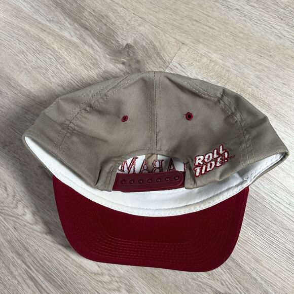 Vintage Alabama Crimson Tide Hat Snapback College Youngan Beige Red Cap - Picture 7 of 9